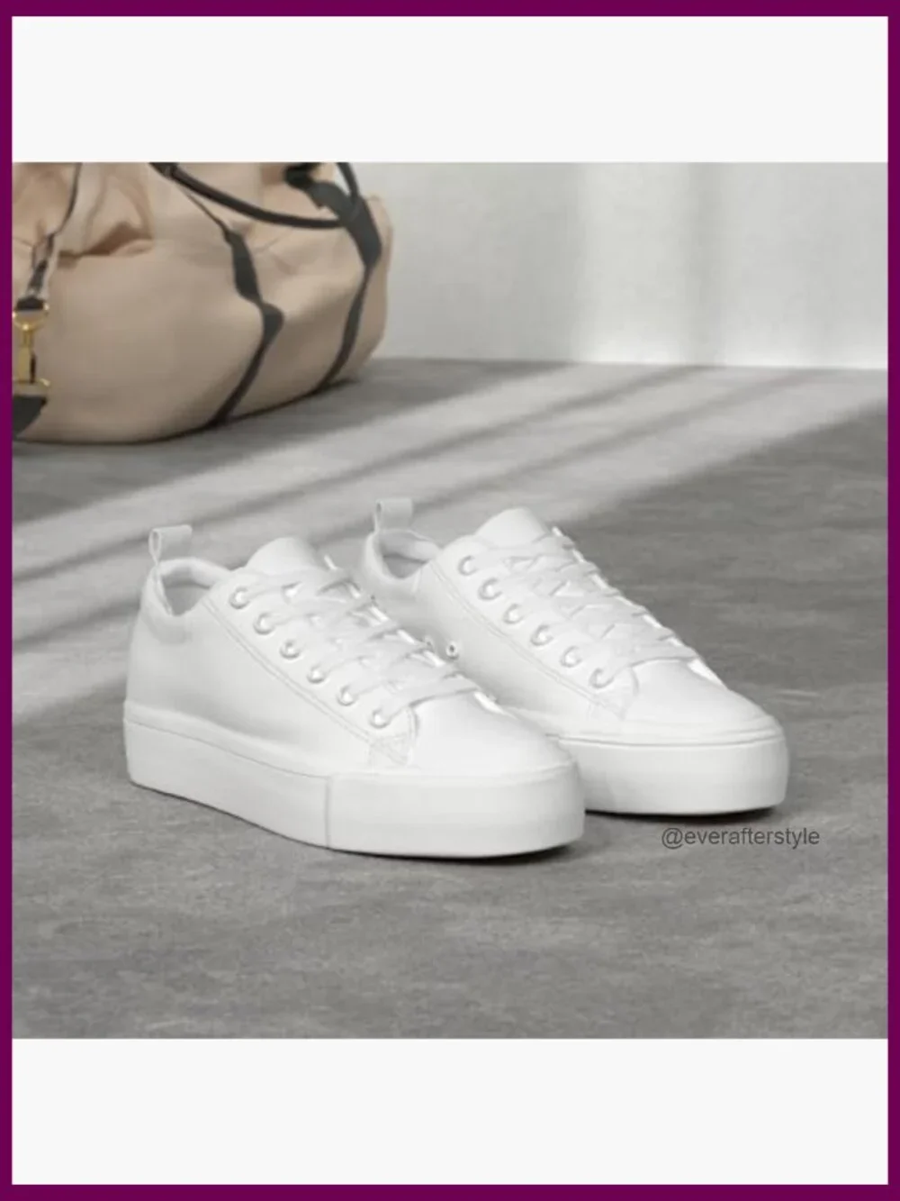 PU Leather Platform Sneakers Lace Up Casual Walking Shoes - Picture 3 of 7